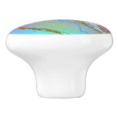 Millennial Marble | Speelse regenboog pastel ombre Keramische Knop (Zijkant)