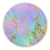 Millennial Marble | Speelse regenboog pastel ombre Keramische Knop (Voorkant)