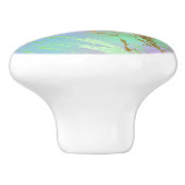 Millennial Marble | Speelse regenboog pastel ombre Keramische Knop (Zijkant)