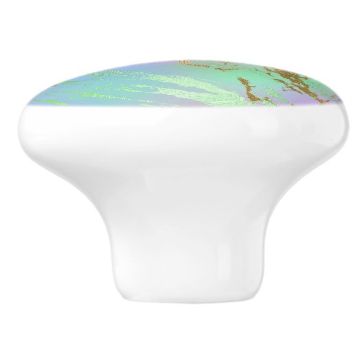 Millennial Marble | Speelse regenboog pastel ombre Keramische Knop (Zijkant)