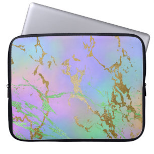 Millennial Marble   Speelse regenboog pastel ombre Laptop Sleeve
