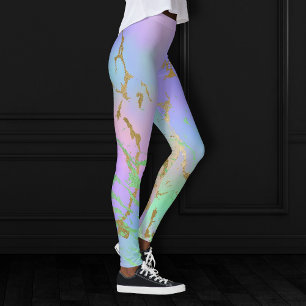 Millennial Marble   Speelse regenboog pastel ombre Leggings