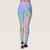 Millennial Marble | Speelse regenboog pastel ombre Leggings (Achterkant)