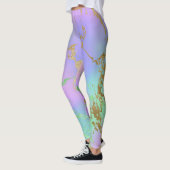 Millennial Marble | Speelse regenboog pastel ombre Leggings (Links)