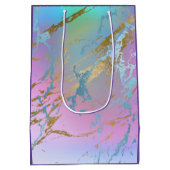 Millennial Marble | Speelse regenboog pastel ombre Medium Cadeauzakje (Achterkant)