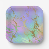 Millennial Marble | Speelse regenboog pastel ombre Papieren Bordje (Voorkant)