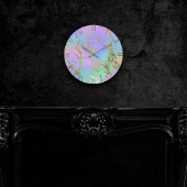 Millennial Marble | Speelse regenboog pastel ombre Ronde Klok