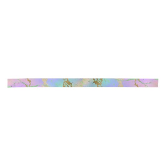 Millennial Marble | Speelse Regenboog Pastel Ombre Satijnen Lint (Voorkant)