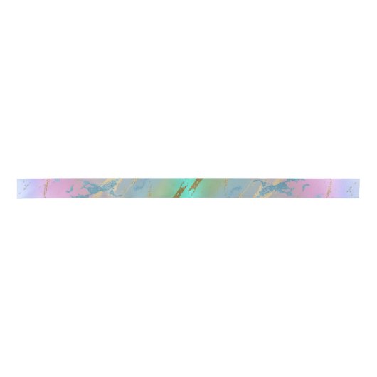 Millennial Marble | Speelse Regenboog Pastel Ombre Satijnen Lint (Voorkant)