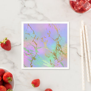 Millennial Marble   Speelse regenboog pastel ombre Servet