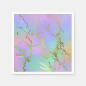 Millennial Marble | Speelse regenboog pastel ombre Servet (Voorkant)