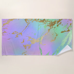 Millennial Marble   Speelse regenboog pastel ombre Strandlaken
