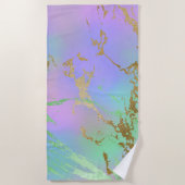 Millennial Marble | Speelse regenboog pastel ombre Strandlaken (Voorkant)