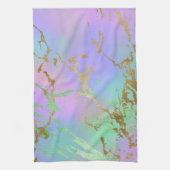 Millennial Marble | Speelse regenboog pastel ombre Theedoek (Verticaal)