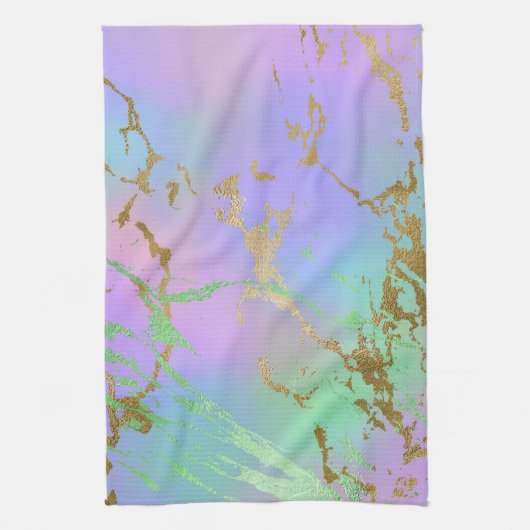 Millennial Marble | Speelse regenboog pastel ombre Theedoek (Verticaal)