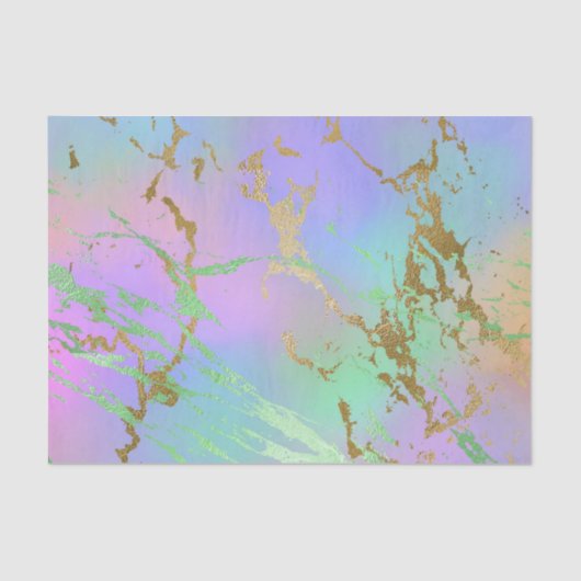 Millennial Marble | Speelse Regenboog Pastel Ombre Tissuepapier (Voorkant)