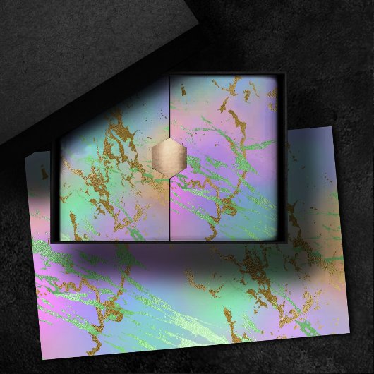 Millennial Marble | Speelse Regenboog Pastel Ombre Tissuepapier