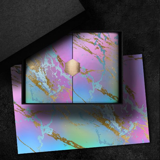 Millennial Marble | Speelse regenboog pastel ombre Tissuepapier