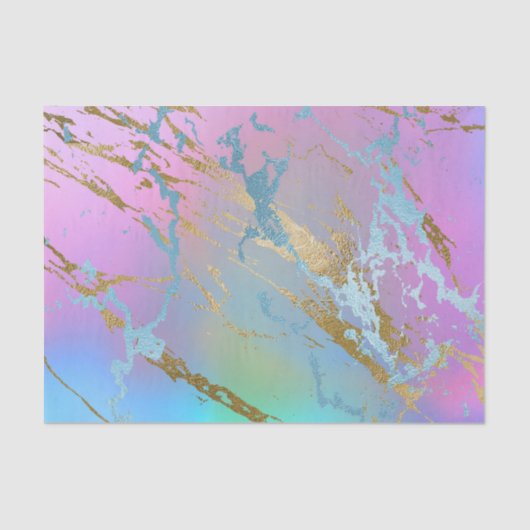 Millennial Marble | Speelse regenboog pastel ombre Tissuepapier (Voorkant)