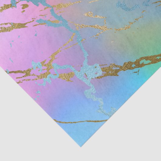 Millennial Marble | Speelse regenboog pastel ombre Tissuepapier (Detail)
