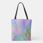Millennial Marble | Speelse regenboog pastel ombre Tote Bag (Achterkant)