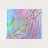 Millennial Marble | Speelse Regenboog Pastel Ombre Wandkleed (Voorkant (horizontaal))