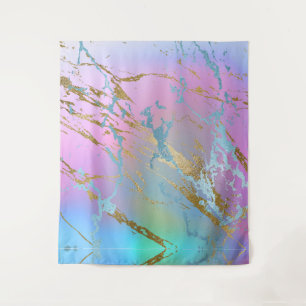 Millennial Marble   Speelse Regenboog Pastel Ombre Wandkleed