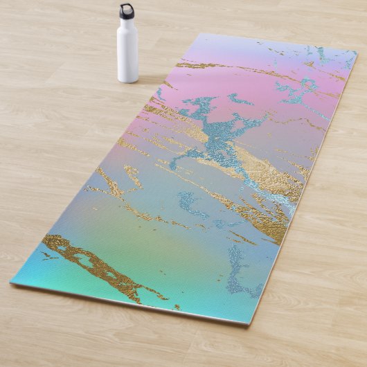 Millennial Marble | Speelse regenboog pastel ombre Yogamat (In situ)