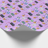 Millennial muziekpatroon cadeaupapier (Hoek)