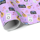 Millennial muziekpatroon cadeaupapier (Rol Hoek)
