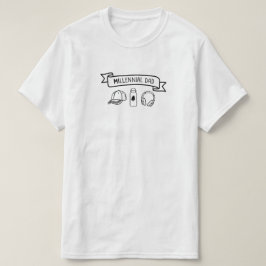 Millennial Papa Doodle Banner Vaderdag Cadeau T-shirt