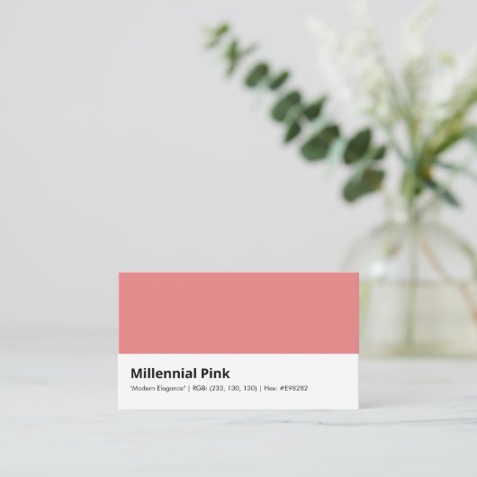 Millennial Pink | Moderne elegantie kleur Visitekaartje (Staand voorkant)