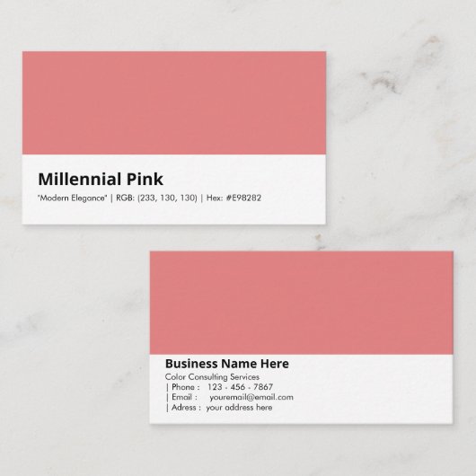 Millennial Pink | Moderne elegantie kleur Visitekaartje (Voorkant / Achterkant)