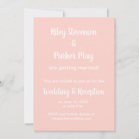 Millennial roze bruiloft uitnodigingen (Voorkant)