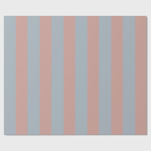 Millennial roze en ijsblauwe kleur blokstrepen cadeaupapier (Vlak)