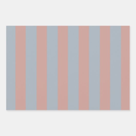 Millennial roze en ijsblauwe kleur blokstrepen inpakpapier vel (Voorkant 2)