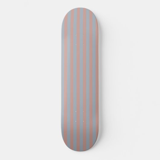 Millennial roze en ijsblauwe kleur blokstrepen persoonlijk skateboard (Voorkant)
