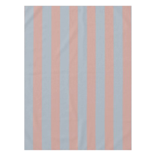 Millennial roze en ijsblauwe kleur blokstrepen tafelkleed (Voorkant)