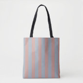 Millennial roze en ijsblauwe kleur blokstrepen tote bag (Voorkant)