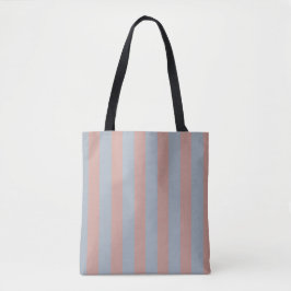 Millennial roze en ijsblauwe kleur blokstrepen tote bag