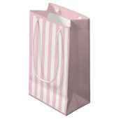 Millennial Roze en Witte Streep Klein Cadeauzakje (Voorkant Gekanteld)