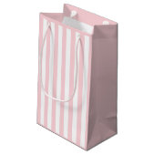 Millennial Roze en Witte Streep Klein Cadeauzakje (Achterkant Gekanteld)