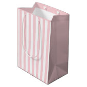 Millennial Roze en Witte Streep Medium Cadeauzakje (Achterkant Gekanteld)