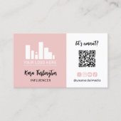 Millennial Roze Logo QR Code Foto Sociale Media Visitekaartje (Voorkant)