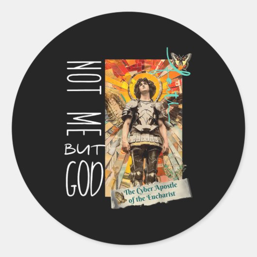 Millennial Saint The Eucharist Not Me God Ronde Sticker (Voorkant)