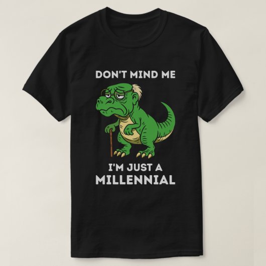 Millennial T-Rex, grappige cartoon vector T-shirt (Design voorkant)
