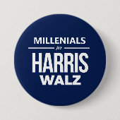 Millennials voor Harris Walz Ronde Button 7,6 Cm (Voorkant)