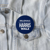 Millennials voor Harris Walz Ronde Button 7,6 Cm (In situ)