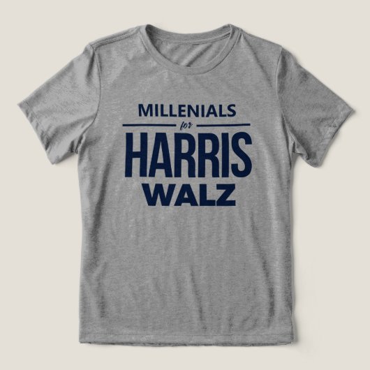 Millennials voor Harris Walz Tri-Blend Shirt (Design voorkant)