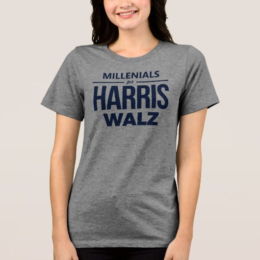 Millennials voor Harris Walz Tri-Blend Shirt (Voorkant)